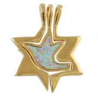 Gold Filled Star of David Dove Pendant